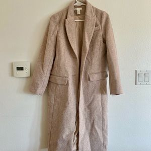 Wool Blend Cream / Brown Trench Coat